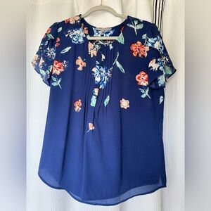 Daniel Rainn royal blue floral top